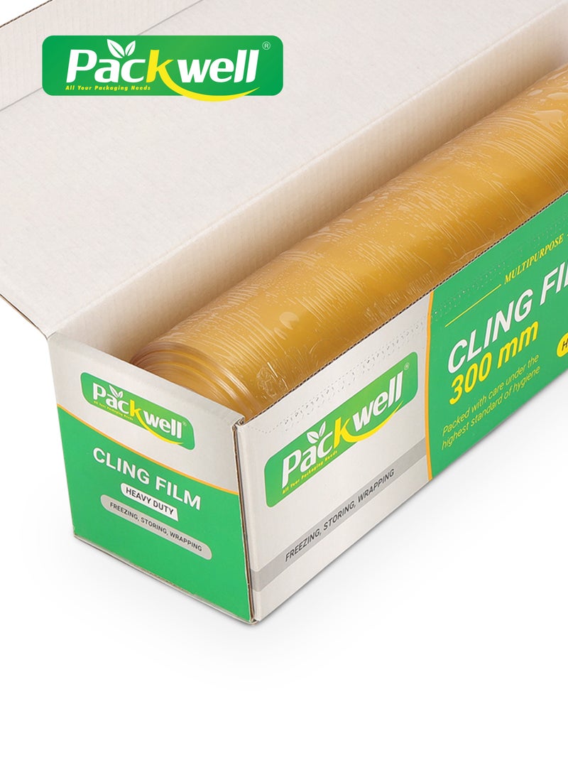 packwell Packwell 30 cm Cling Film 1kg - PWCF301001, Premium-Quality, BPA-Free, Food-grade and Hygienic, Perfect for Freezing, Packing, Storing, Etc Clear  - Image 2