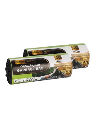 Packwell Trash Bag Garbage Bag Strong & Bio-Degradable Heavy Duty Disposable Garbage 20 Pcs 60x90 cm Pack of 2 Roll Black - view 2