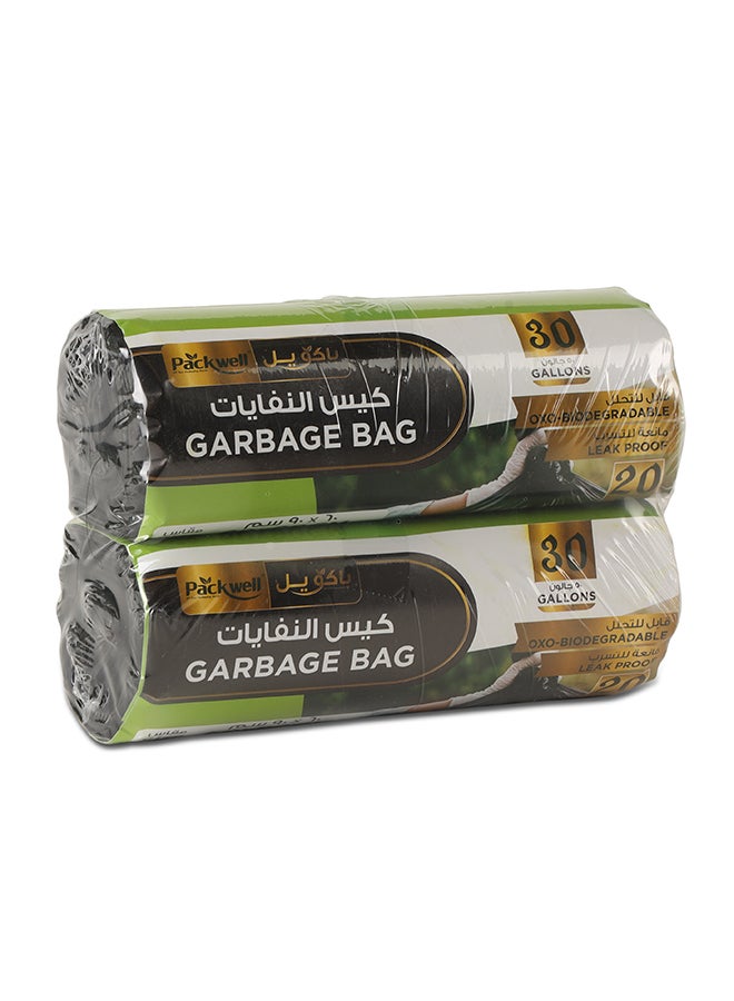 Packwell Trash Bag Garbage Bag Strong & Bio-Degradable Heavy Duty Disposable Garbage 20 Pcs 60x90 cm Pack of 2 Roll Black - Image 3