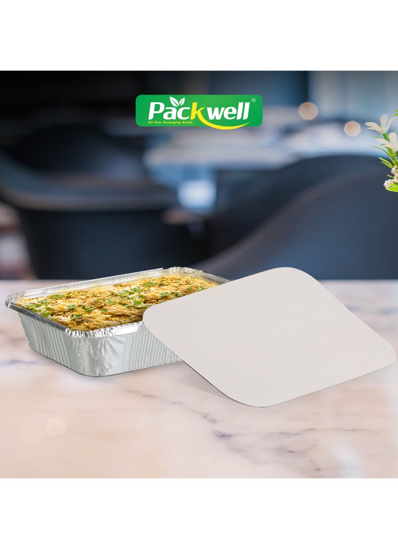 packwell Packwell 1850 ml Aluminum Container With Lid 10pcs PWRP1944 10 Containers, BPA-Free, Food Grade and Hygienic Silver  - Image 5