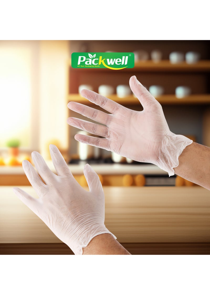 باكويل قفازات فينيل PWVG1002، 100 قطعة، حجم صغير، قفازات للاستخدام مرة واحدة خالية من البودرة لحماية البشرة| قفازات قابلة للتصرف مناسبة للتعامل مع الطعام، مهام التنظيف، الاستخدام الطبي الخفيف، إلخ - Image 5
