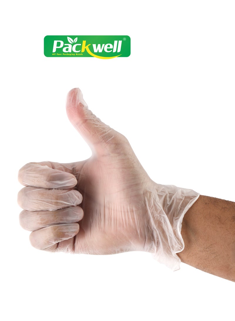 باكويل قفازات فينيل PWVG1002، 100 قطعة، حجم صغير، قفازات للاستخدام مرة واحدة خالية من البودرة لحماية البشرة| قفازات قابلة للتصرف مناسبة للتعامل مع الطعام، مهام التنظيف، الاستخدام الطبي الخفيف، إلخ - Image 3