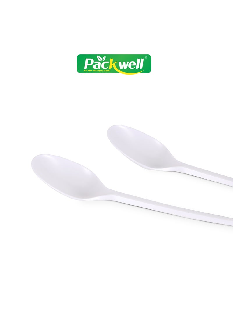 packwell Plastic Spoon 50pcs - PWCT1601 2.3 Grams Each, Premium-Quality, BPA-Free, Foodgrade and Hygienic Perfect for Parcels, Large Gatherings, Takeout, Etc White  - Image 5
