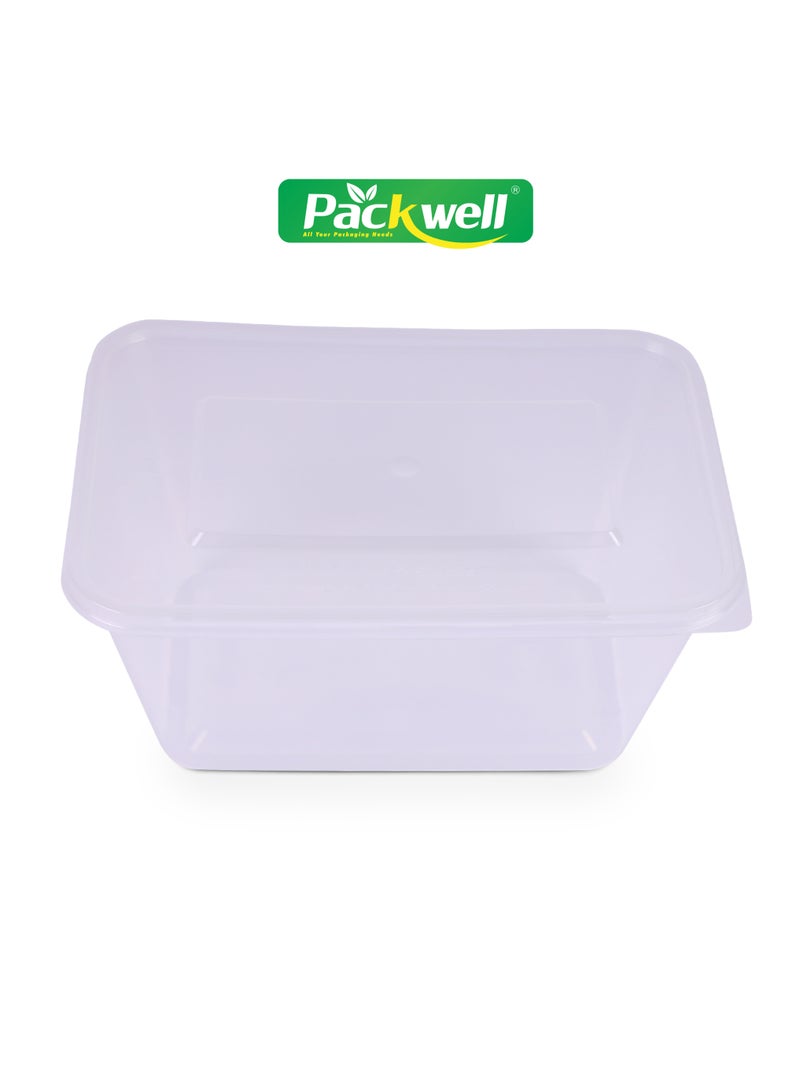 packwell Packwell Microwave Container with Lid 5pcs - PWRP1962 1000 ml, Rectangle Shaped, Pack of 5 BPA-Free, Food grade and Hygienic Perfect for Packing, Storing, Ramadan Food and Iftar Kit Distribution, Etc Clear  - Image 3
