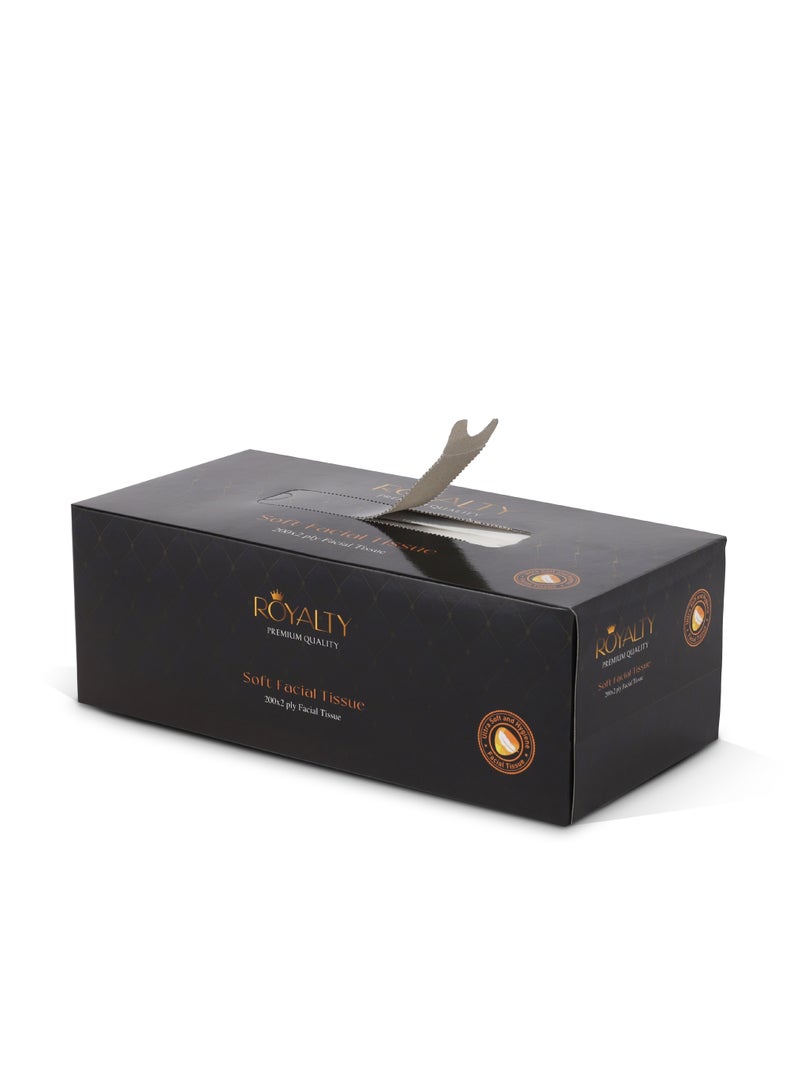 royalty - Soft Facial Tissue- PWFT1003| 200X2 Ply, 5 Packet, Premium-Quality and Super Soft| Tissue Paper Box For Everyday Use, Suitable for Home, Office and Commercial Space - Image 1
