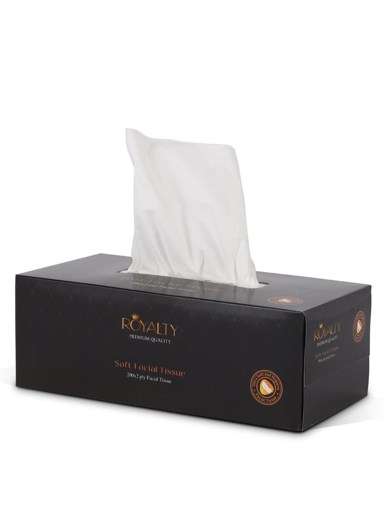 royalty - Soft Facial Tissue- PWFT1003| 200X2 Ply, 5 Packet, Premium-Quality and Super Soft| Tissue Paper Box For Everyday Use, Suitable for Home, Office and Commercial Space - Image 1
