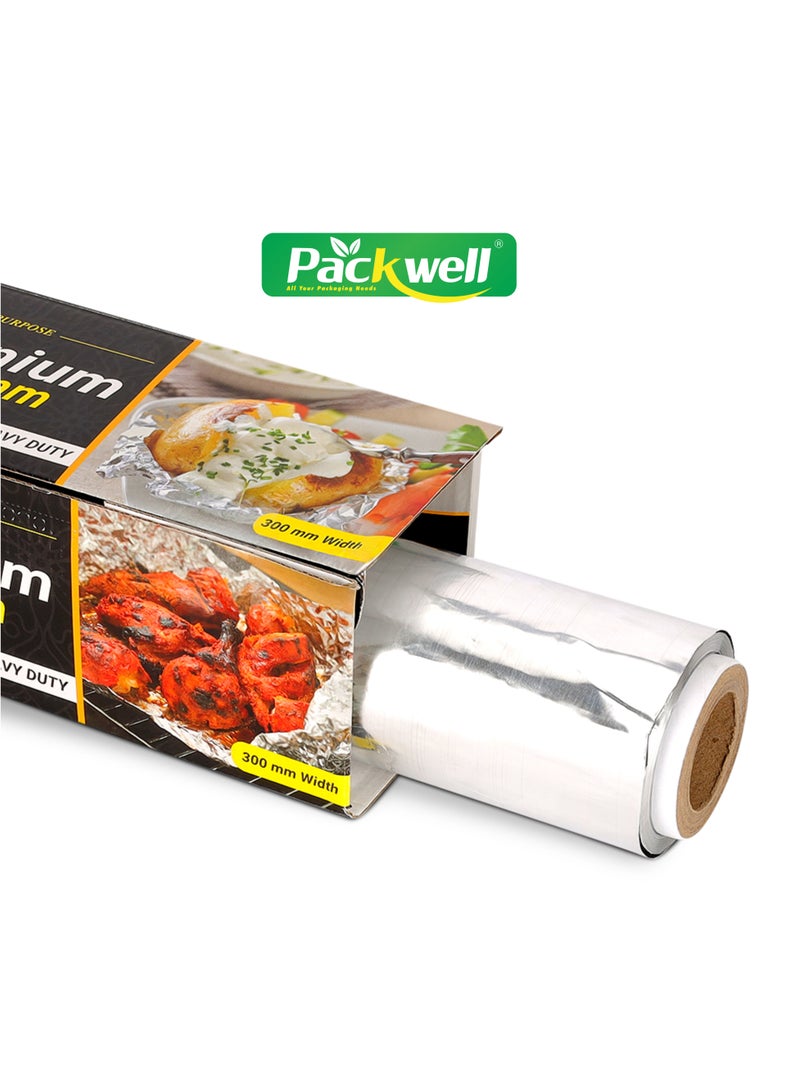 packwell - Packwell 30 cm Aluminum Foil 1.4kg foil paper PWAF301002 Premium-Quality, BPA-Free, Food Grade and Hygienic Silver - Image 1