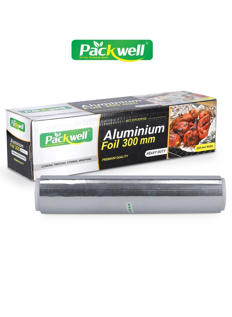 packwell - Packwell 30 cm Aluminum Foil 1.4kg foil paper PWAF301002 Premium-Quality, BPA-Free, Food Grade and Hygienic Silver - Image 1