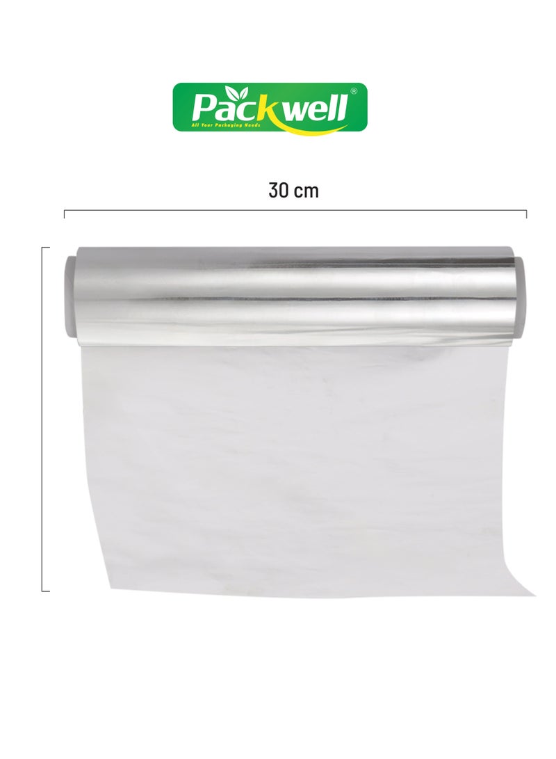 packwell - Packwell 30 cm Aluminum Foil 1.4kg foil paper PWAF301002 Premium-Quality, BPA-Free, Food Grade and Hygienic Silver - Image 1