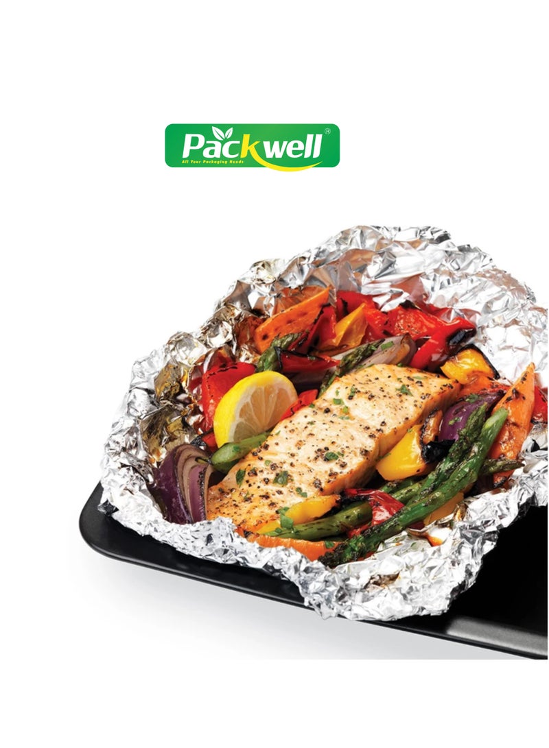 packwell - Packwell 30 cm Aluminum Foil 1.4kg foil paper PWAF301002 Premium-Quality, BPA-Free, Food Grade and Hygienic Silver - Image 1
