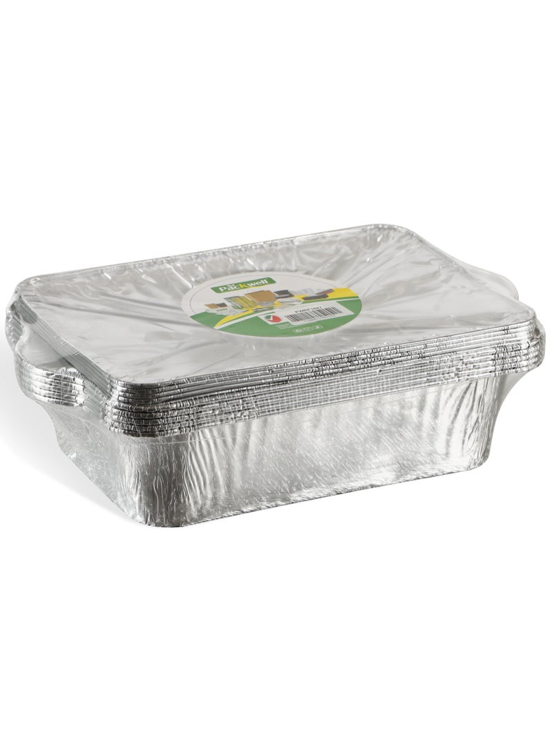 packwell Packwell 3pcs Aluminum Pot 2500 ml Rectangle Disposable Casserole Silver  - Image 2