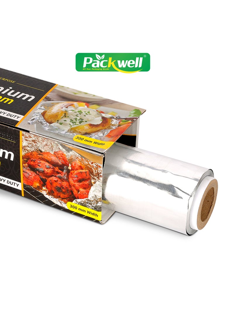 packwell 30 cm Aluminum Foil- PWAF301001|  Premium-Quality, BPA-Free, Foodgrade and Hygienic| Perfect for Cooking, Freezing, Packing, Storing, Etc Silver  - Image 1