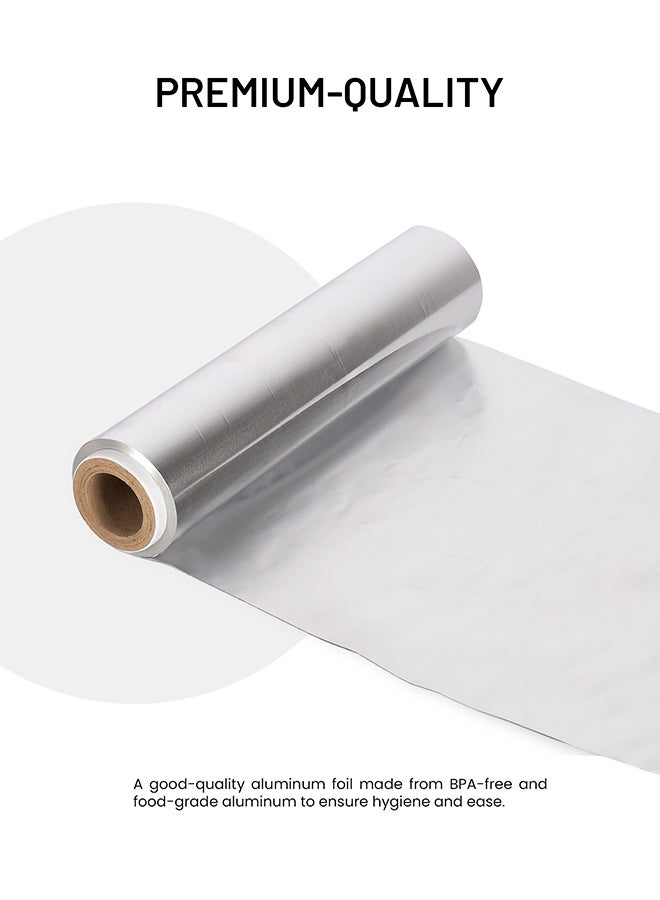 packwell 30 cm Aluminum Foil- PWAF301001|  Premium-Quality, BPA-Free, Foodgrade and Hygienic| Perfect for Cooking, Freezing, Packing, Storing, Etc Silver - Image 3