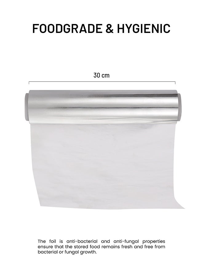 packwell 30 cm Aluminum Foil- PWAF301001|  Premium-Quality, BPA-Free, Foodgrade and Hygienic| Perfect for Cooking, Freezing, Packing, Storing, Etc Silver - Image 4