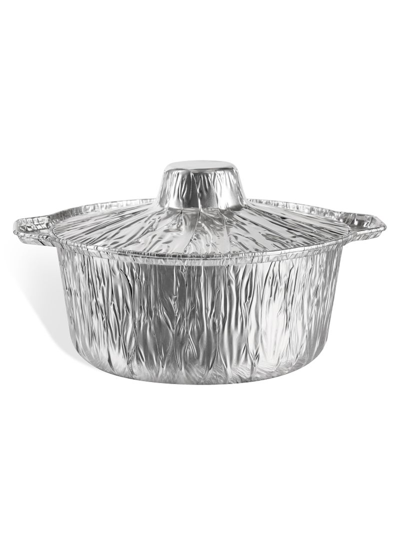 باكويل 5 Pcs Aluminum Pot With Lid 29 Cm Disposable Casserole With Lid  - Image 2