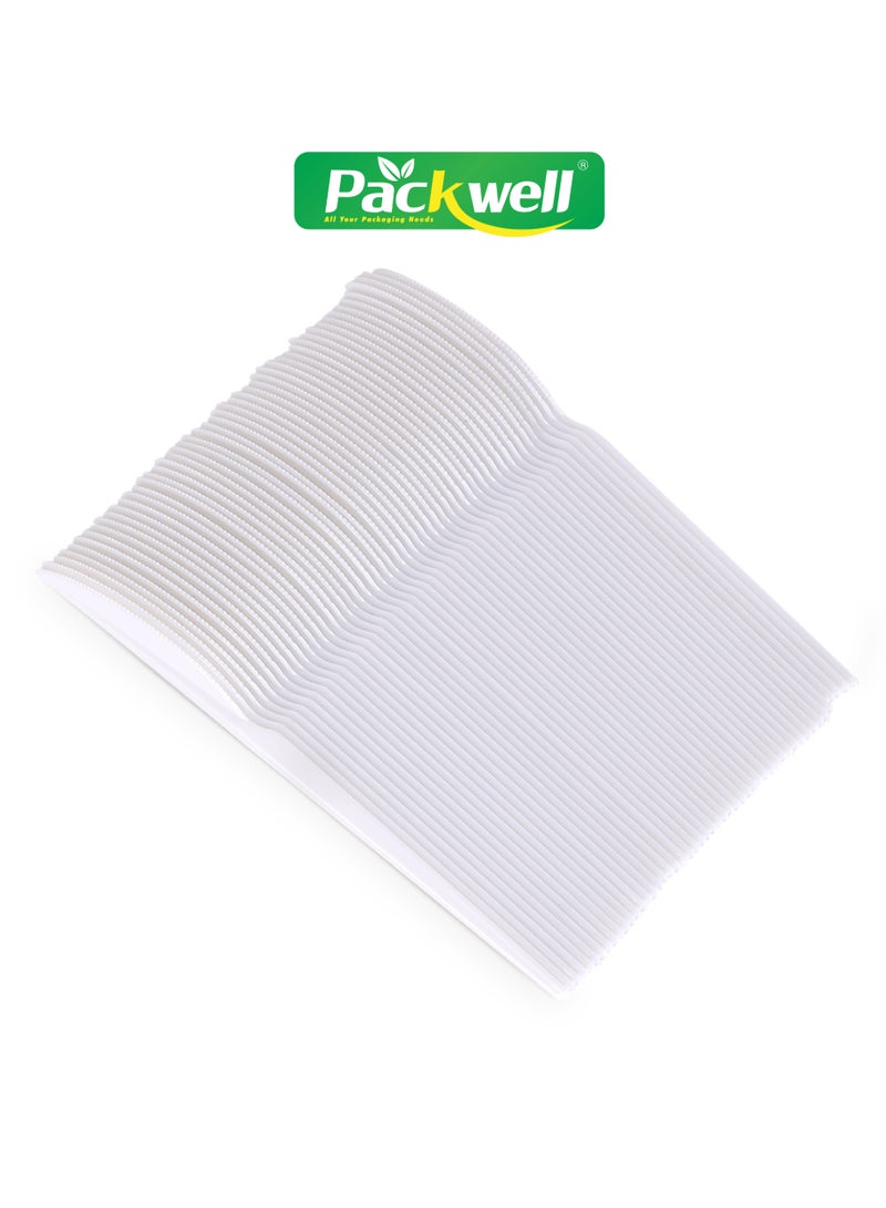 packwell Packwell Plastic Knife 50pcs PWCT1603 2.3 Grams Each, Premium-Quality, BPA-Free, Food grade and Hygienic White 50 PCS  - Image 2