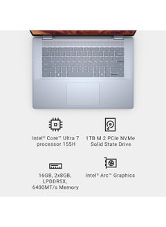 DELL Inspiron 16 Plus 7640 AIO With 16-Inch Display, Intel Core Ultra 7 155H Processor/16GB RAM/1TB SSD/Intel Arc Graphics/Windows 11 Pro English/Arabic Ice Blue  - Image 3