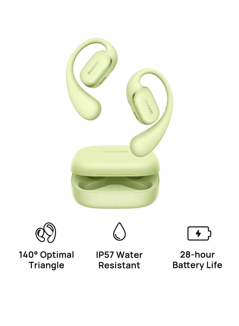 هواوي - FreeArc Open-Ear Earbuds, Bluetooth Earphones with Sterling Sound, Secure Fit and Comfort, IP57 Water Resistance, 28 Hours Playtime, Sports Earphones, iOS, Android, Windows FreeArc Green - Image 1