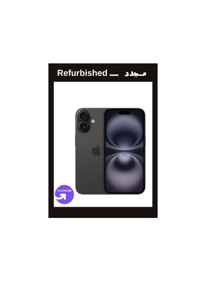 Apple Refurbished, iPhone 16, 128GB, Single Sim, Black, Local Warranty  | Platinum Grade | UPGRADE Refurbished - Image 1