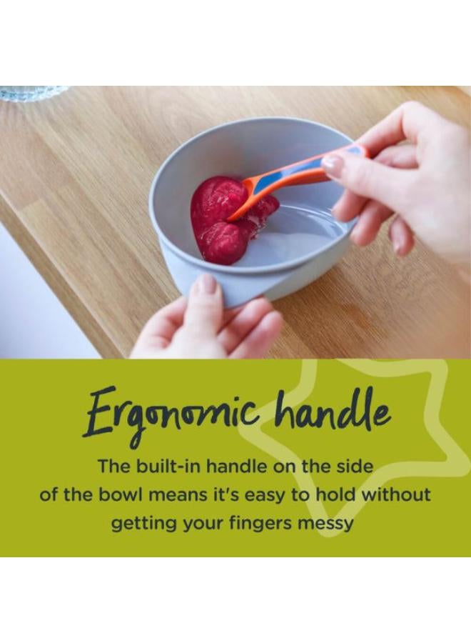 tommee tippee - Explora Easy Scoop Feeding Bowls Lid And Spoon 6+ Months - Grey And Orange - Image 1