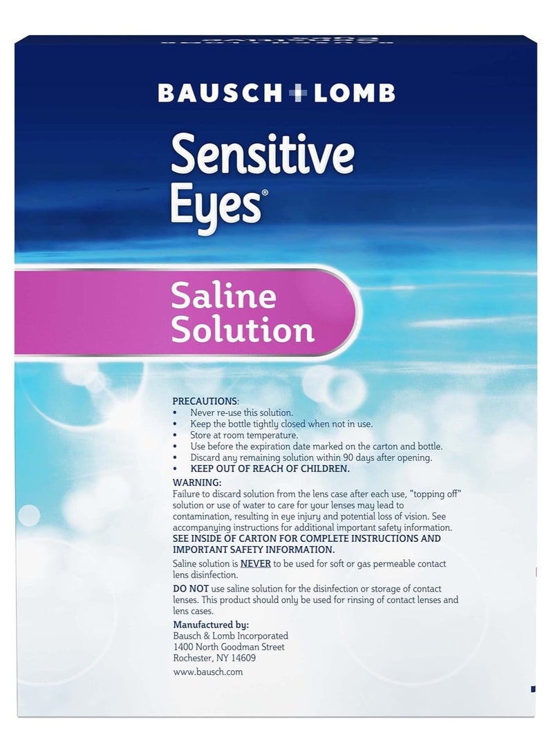 باوش آند لومب Sensitive Eyes Saline Solution, 355 ml Each Twin Pack  - Image 3