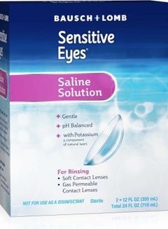Bausch + Lomb Sensitive Eyes Saline Solution, 355 ml Each Twin Pack  - Image 2