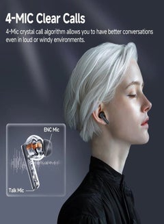 QCY MeloBuds Neo Wireless Earbuds, Bluetooth 5.3 Earphones with HiFi Stereo Deep Bass, Personalized EQs, 4 Mics ENC Calls, LED Power Display, 24H Playtime, Dual Connection, IPX5 Waterproof - Blue  - Image 3