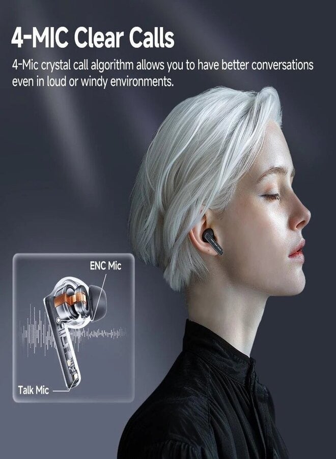 QCY - MeloBuds Neo Wireless Earbuds, Bluetooth 5.3 Earphones with HiFi Stereo Deep Bass, Personalized EQs, 4 Mics ENC Calls, LED Power Display, 24H Playtime, Dual Connection, IPX5 Waterproof - Blue - Image 1