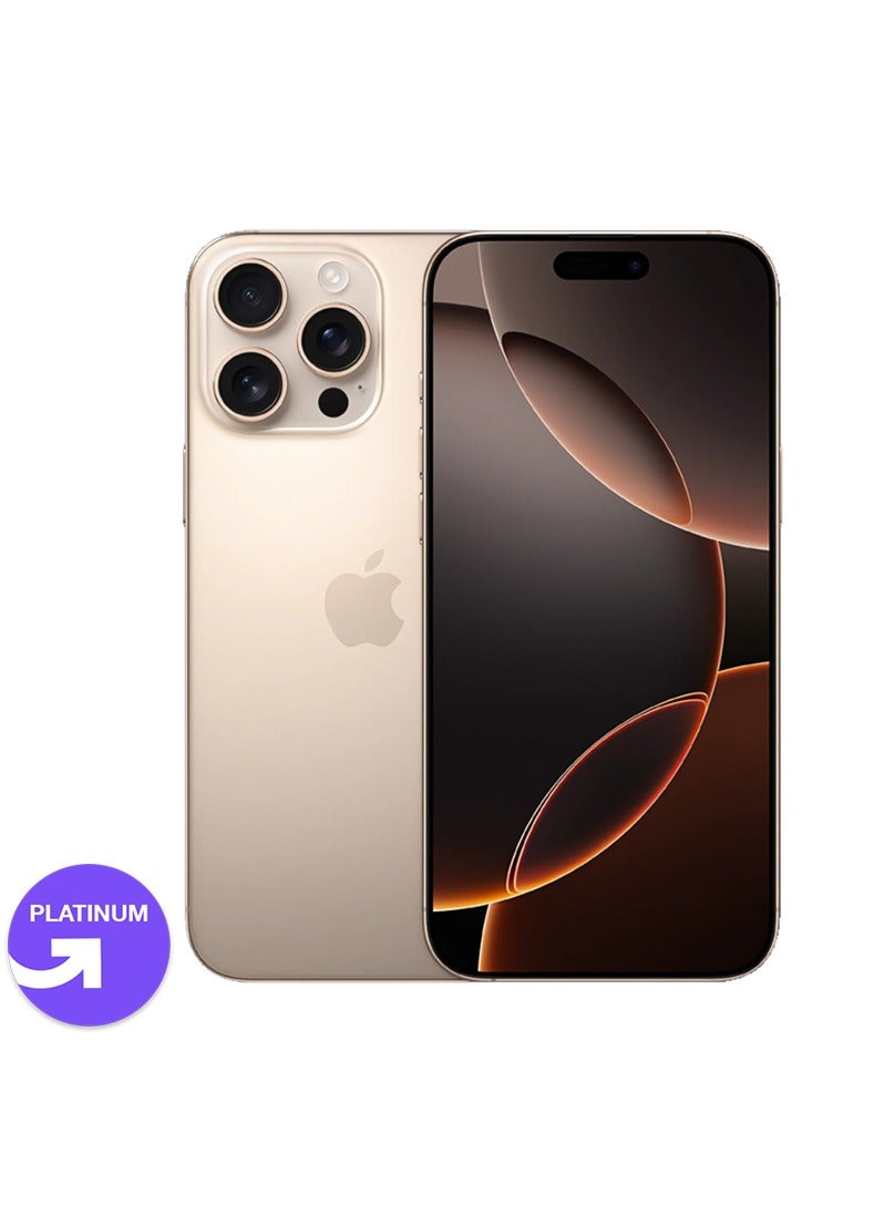 Apple Refurbished, iPhone 16 Pro Max, 256GB, Single Sim, Desert Titanium, Local Warranty | Platinum Grade | UPGRADE Refurbished