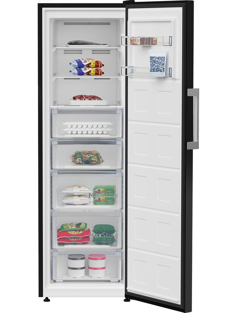 Beko - Upright Deep Freezer  8 Drawers  312L (Net 286L) - No Frost - Digital - 312 L 1 W B3RFNE314ZXPEB1 Black - Image 1