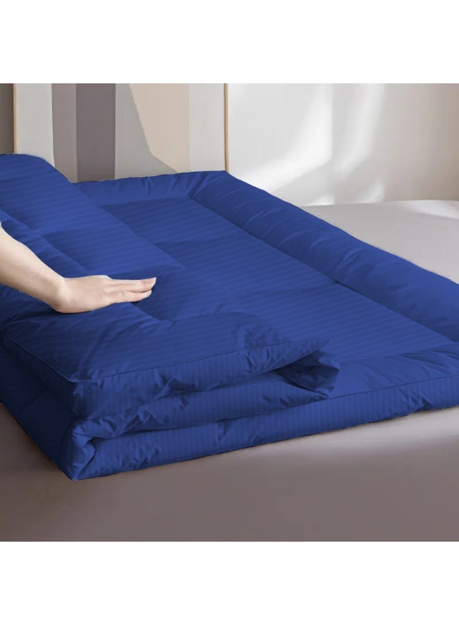ARISTOCRAT Aristocrat Soft Material Stripe Mattress Topper - 600GSM (100x200+7cm - Blue) Microfiber Blue 100x200cm  - Image 3