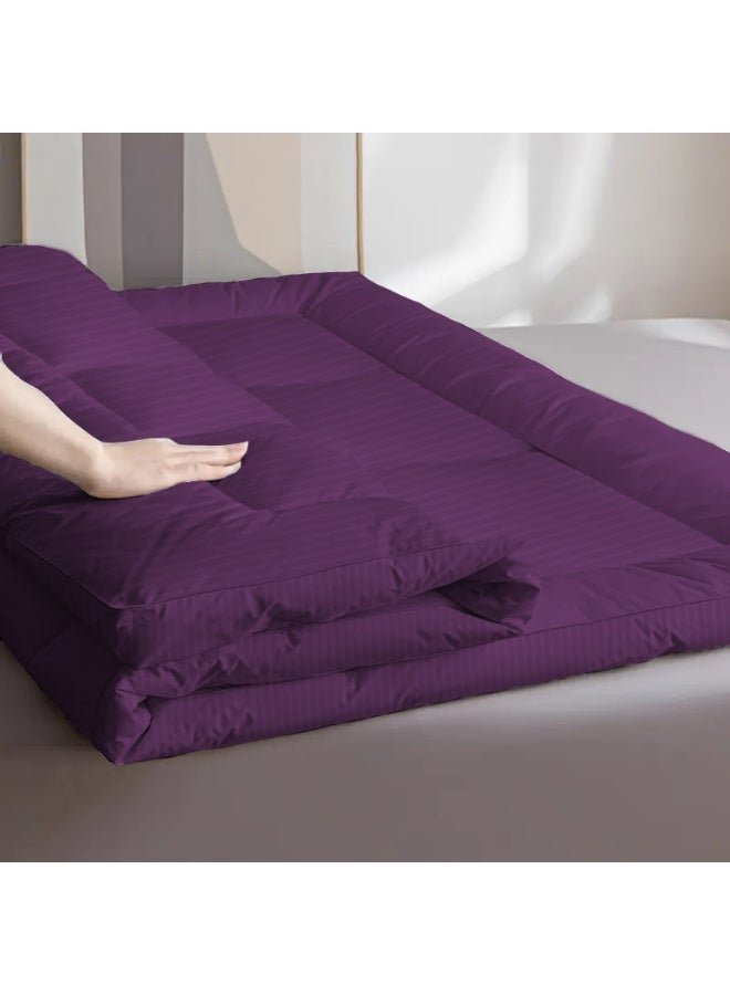 ARISTOCRAT Aristocrat Soft Material Stripe Mattress Topper - 600GSM (100x200+7cm - Purple) Microfiber Purple 100x200cm  - Image 3