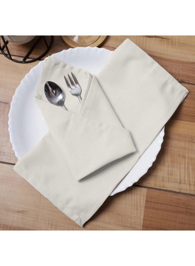 أرستوكرات Aristocrat 100% Cotton Dinner napkin set of 4 (24x24cm) off white 24x24cm  - Image 2