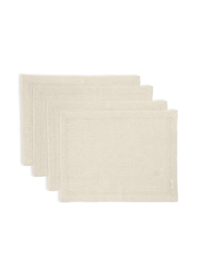 أرستوكرات Aristocrat 100% Cotton Dinner Napkin Set of 4 (30x40cm) off white 30x40cm  - Image 1