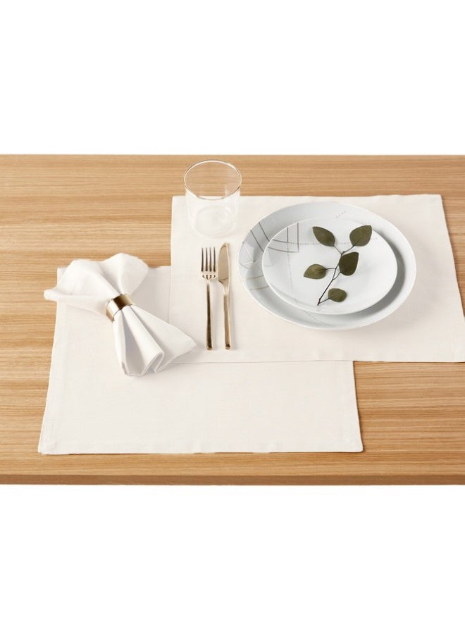 أرستوكرات Aristocrat 100% Cotton Dinner Napkin Set of 4 (30x40cm) off white 30x40cm  - Image 2
