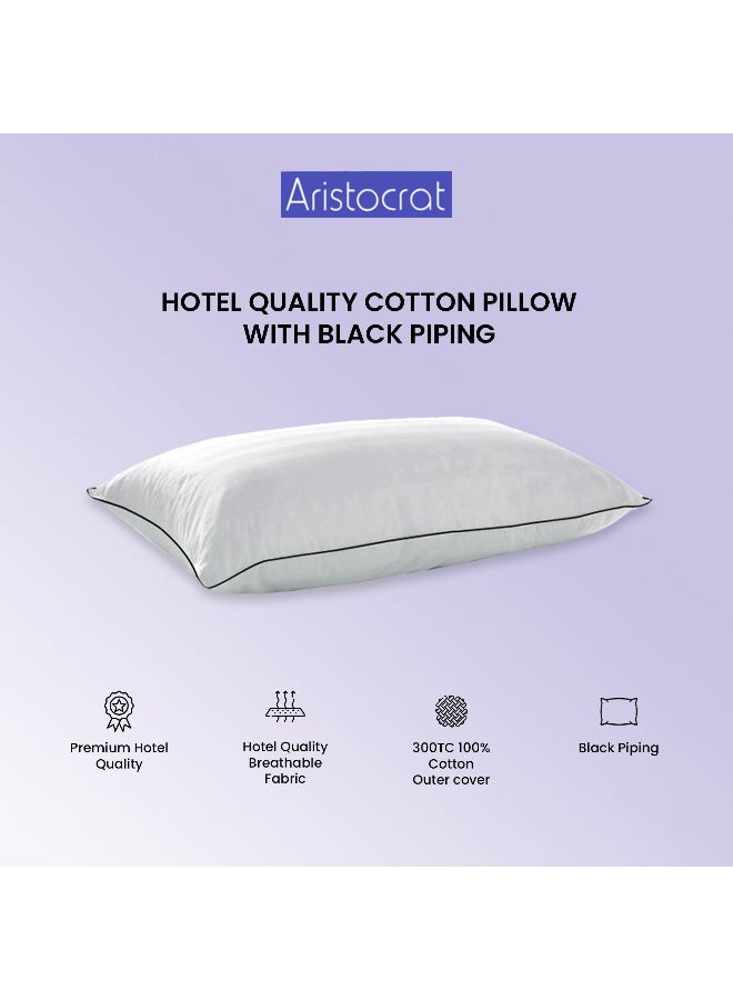 أرستوكرات Aristocrat Hotel Quality Pillow 1pc 300TC Cotton 50x70cm (White) Cotton White  - Image 2