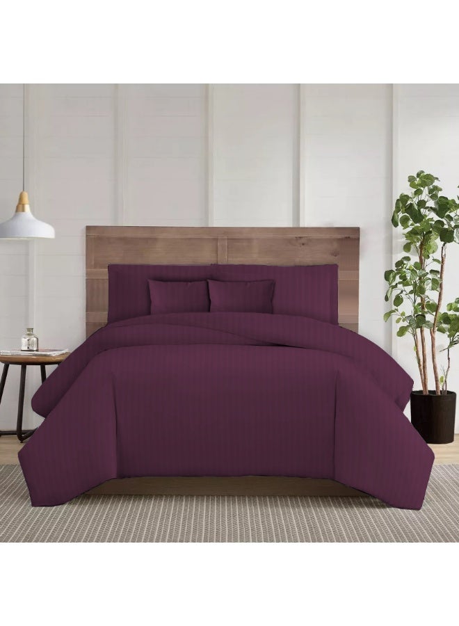ARISTOCRAT Aristocrat 6-Piece Comforter Set 100% Microfiber- 1pc comforter (160x220cm), 1pc flat sheet (160x220cm), 2pcs pillowcase (50x75+17cm), 2pcs filled cushions (45x45cm) - Purple Microfiber Purple  - Image 2