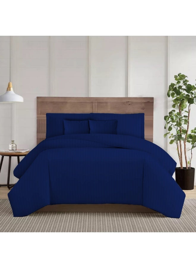 ARISTOCRAT Aristocrat 6-Piece Comforter Set 100% Microfiber- 1pc comforter (240x260cm), 1pc flat sheet (240x260cm), 2pcs pillowcase (50x75+17cm), 2pcs filled cushions (45x45cm) - Royal Blue Microfiber Royal Blue  - Image 2