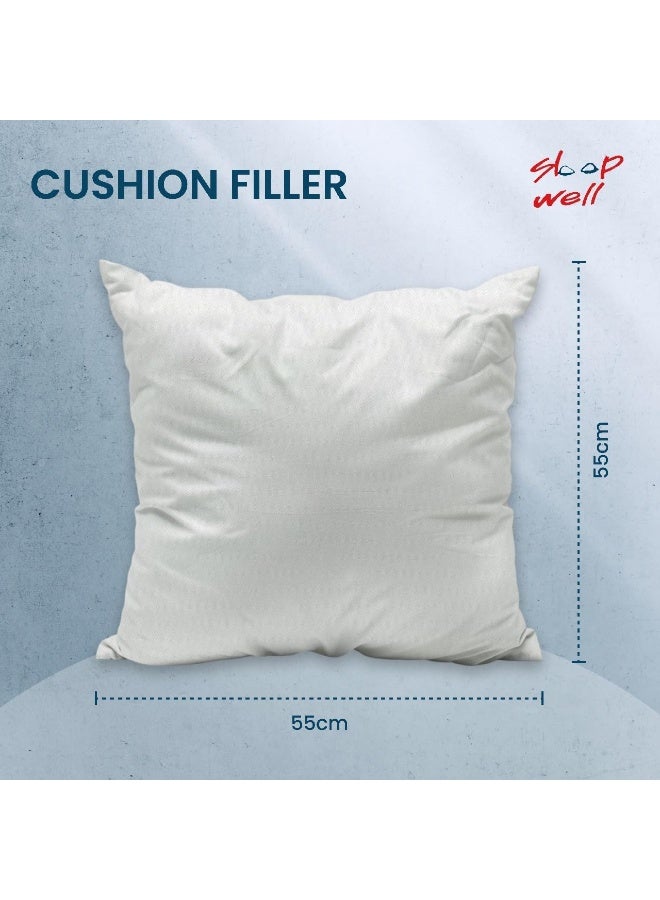 أرستوكرات Aristocrat 100% Waterproof Cushion Filler with Laminated polyester outer cover and Hollow Fiber Filling – 55x55cm White (2pcs set) Polyester White 55x55cm  - Image 3