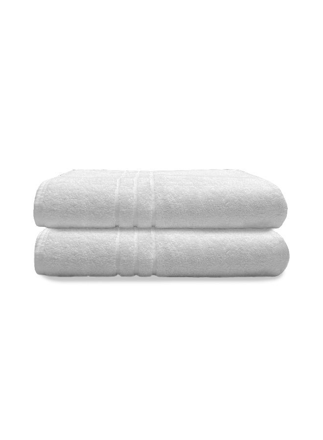 ARISTOCRAT Aristocrat 2pcs Premium Hotel Quality Bath Towel for Bathroom, Hotel, Spa & Gym - 100% Cotton 600gsm (White) 70x140cm White  - Image 2