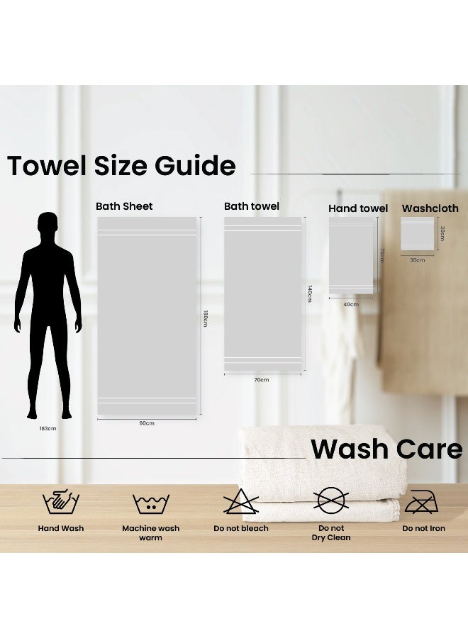 ARISTOCRAT Aristocrat 2pcs Premium Hotel Quality Bath Towel for Bathroom, Hotel, Spa & Gym - 100% Cotton 600gsm (White) 70x140cm White  - Image 5