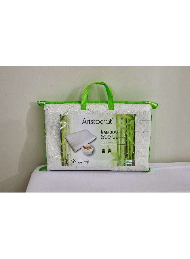 أرستوكرات Aristocrat Bamboo Contour Memory Foam Pillow Polyester White  - Image 4
