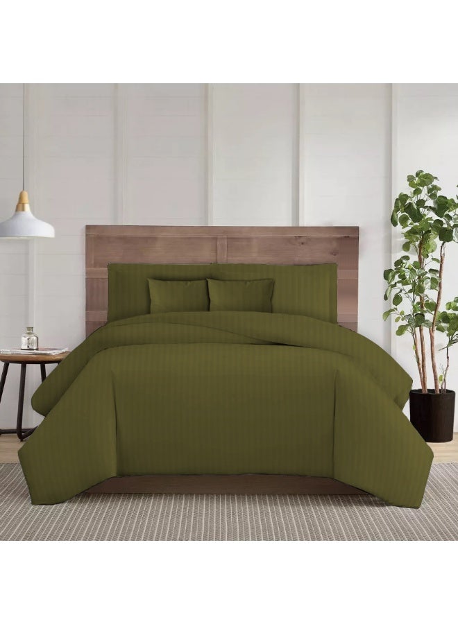 ARISTOCRAT Aristocrat 6-Piece Comforter Set 100% Microfiber- 1pc comforter (220x240cm), 1pc flat sheet (220x240cm), 2pcs pillowcase (50x75+17cm), 2pcs filled cushions (45x45cm) - Olive Microfiber Olive  - Image 2