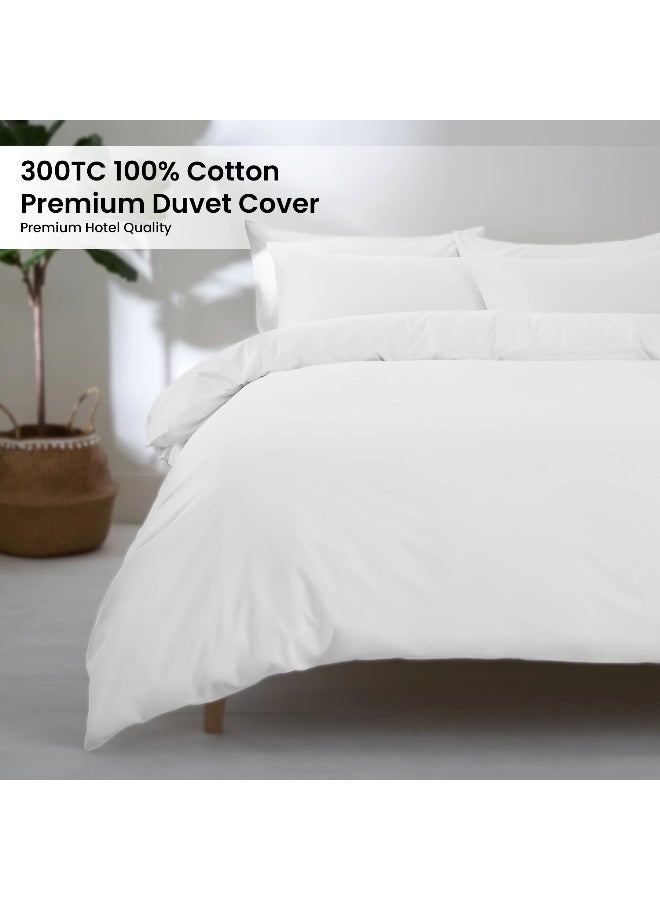 ARISTOCRAT Aristocrat 300TC 100% Cotton White Duvet Cover 230x280+25cm Cotton White  - Image 1