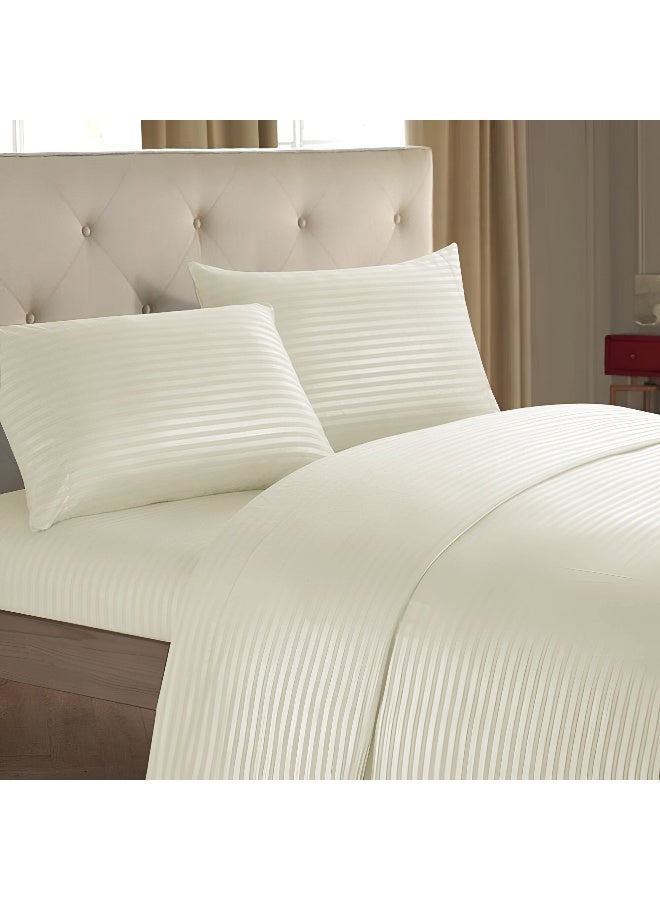 ARISTOCRAT Aristocrat 4-Piece Comforter Set 100% Microfiber- 1pc comforter (220x240cm), 1pc flat sheet (220x240cm), 2pcs pillowcase (50x75+17cm) - Cream Microfiber Cream  - Image 2