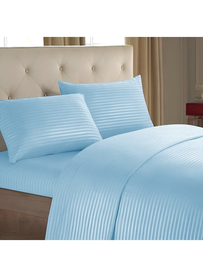 ARISTOCRAT Aristocrat 4-Piece Comforter Set 100% Microfiber- 1pc comforter (220x240cm), 1pc flat sheet (220x240cm), 2pcs pillowcase (50x75+17cm) - Sky Blue Microfiber Sky Blue  - Image 2