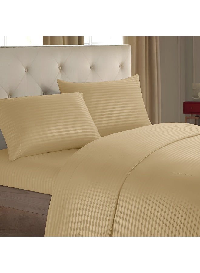 ARISTOCRAT Aristocrat 4-Piece Comforter Set 100% Microfiber- 1pc comforter (220x240cm), 1pc flat sheet (220x240cm), 2pcs pillowcase (50x75+17cm) - Beige Microfiber Beige  - Image 2