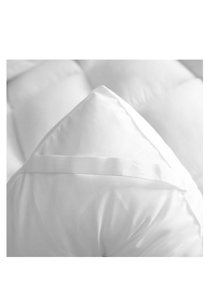 أرستوكرات Soft Material Stripe Mattress Topper - 600GSM (120x200+7cm - White) Microfiber White 120x200+7cmcm  - Image 3