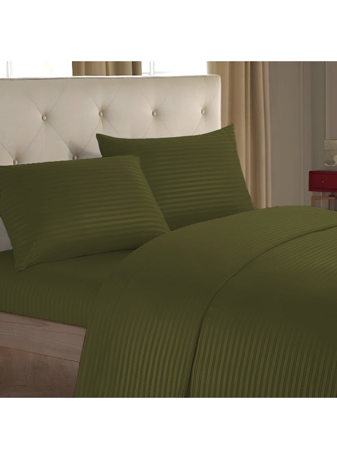 ARISTOCRAT Aristocrat 4-Piece Comforter Set 100% Microfiber- 1pc comforter (240x260cm), 1pc flat sheet (240x260cm), 2pcs pillowcase (50x75+17cm) - Olive Microfiber Olive  - Image 2