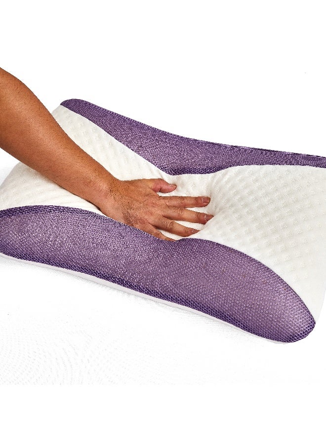 أرستوكرات Aristocrat Lavender Infused Memory Foam Pillow I Hypoallergenic & Breathable I Removable cover- 60x40x12cm Foam White  - Image 3